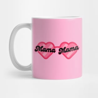 Mama Valentine Heart Sunglasses Pink Mug